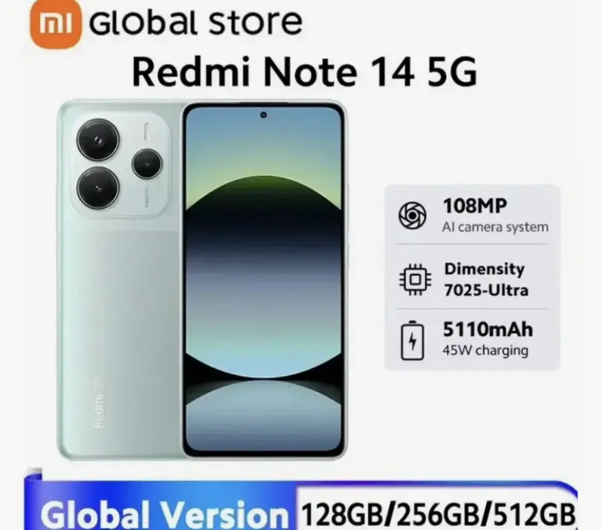 Xiaomi Redmi Note 14 5G, 8/256 ГБ, 2 SIM